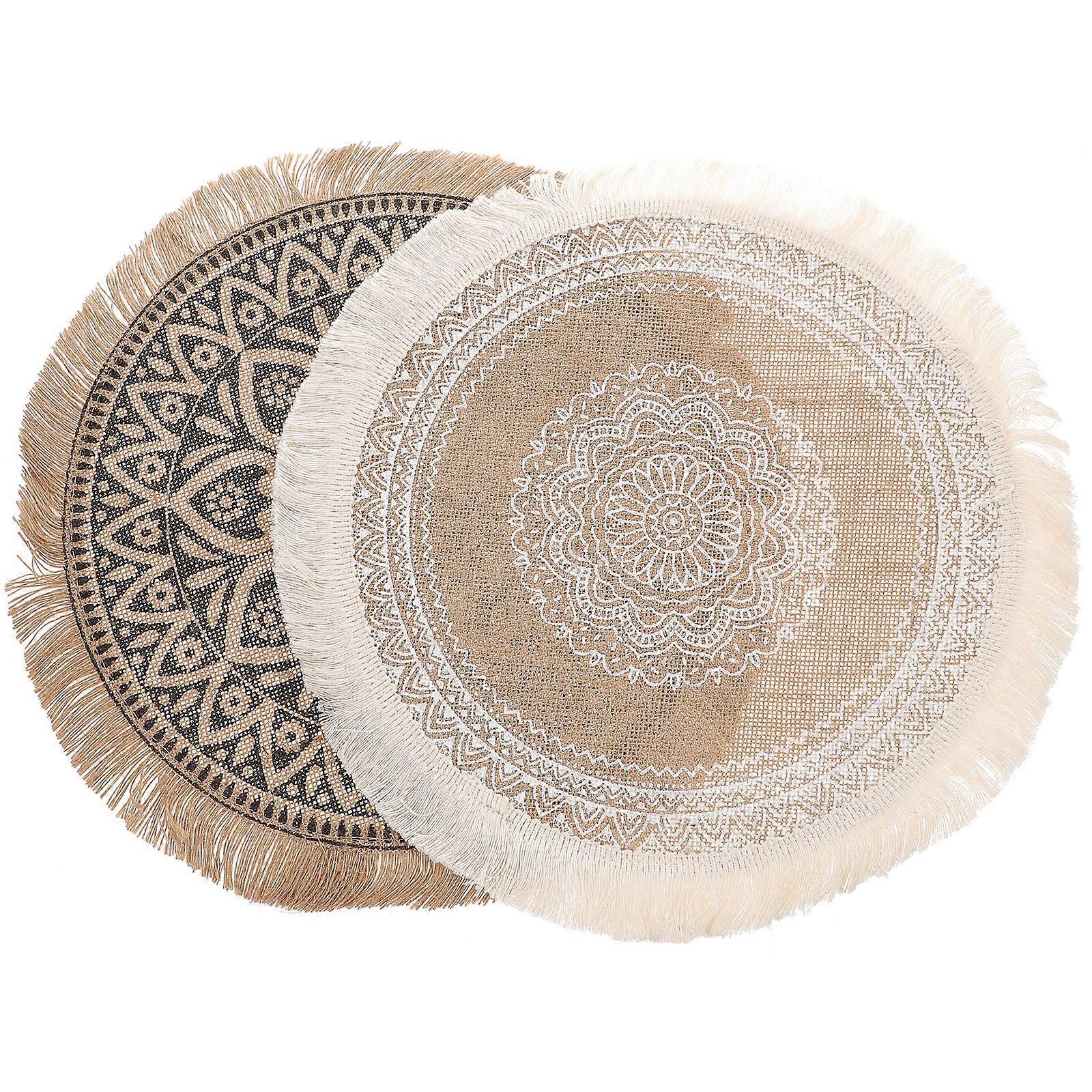 Assorted Color Table Mat for Heat Resistant Purpose 2Pcs Dining Placemat