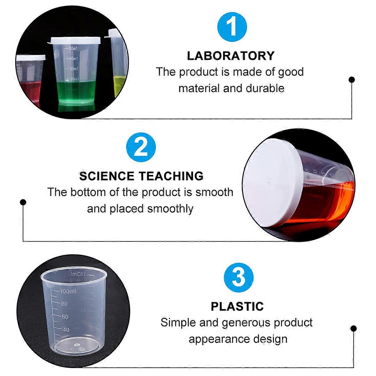 Plastic Graduated Measuring Beaker Clear Scientists Experiment Use Cooking 30pcs Measuring Solid Ingredients Set
