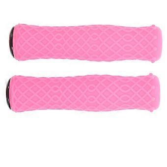Puños de manillar de bicicleta de silicona rosa para un ciclismo cómodo (juego de 3 piezas)