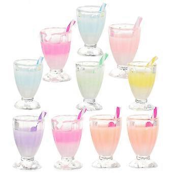 DIY Resin Drinking Cup Charms for Crafts Pendant Making 10Pcs Assorted Color