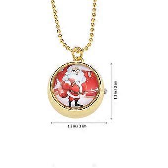Reloj de bolsillo para ver la hora, 2 piezas, giratorio, accesorio de moda navideño