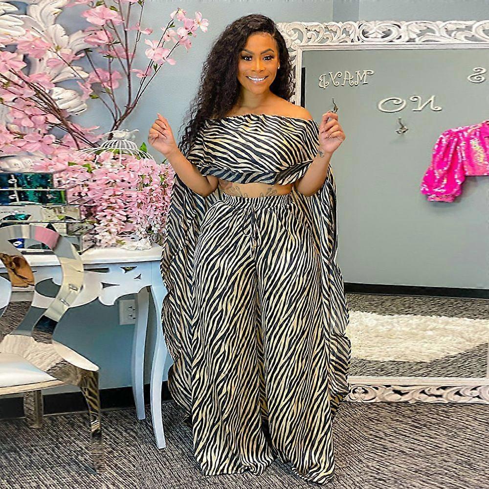 Women's Leopard-Print Printed Cape Pants Set