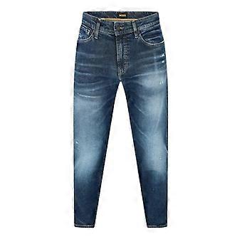 Boss Herren-Denim-Jeans, mittelhoch geschnitten, schmal geschnitten