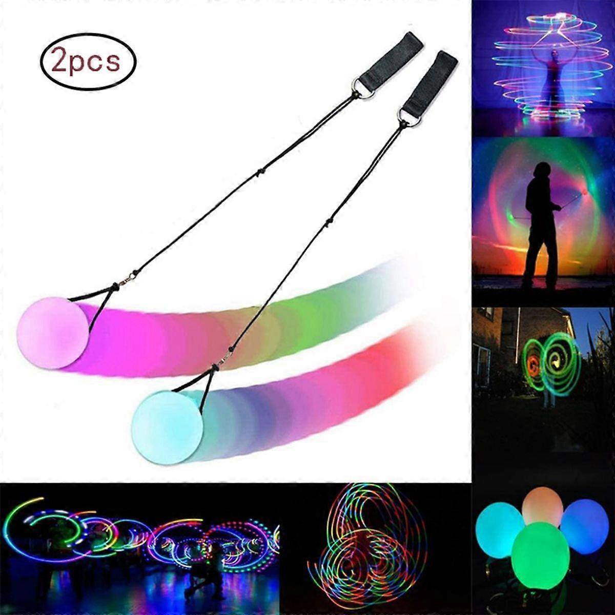 Poi lumineux LED multicolore Noctilucent avec sac par