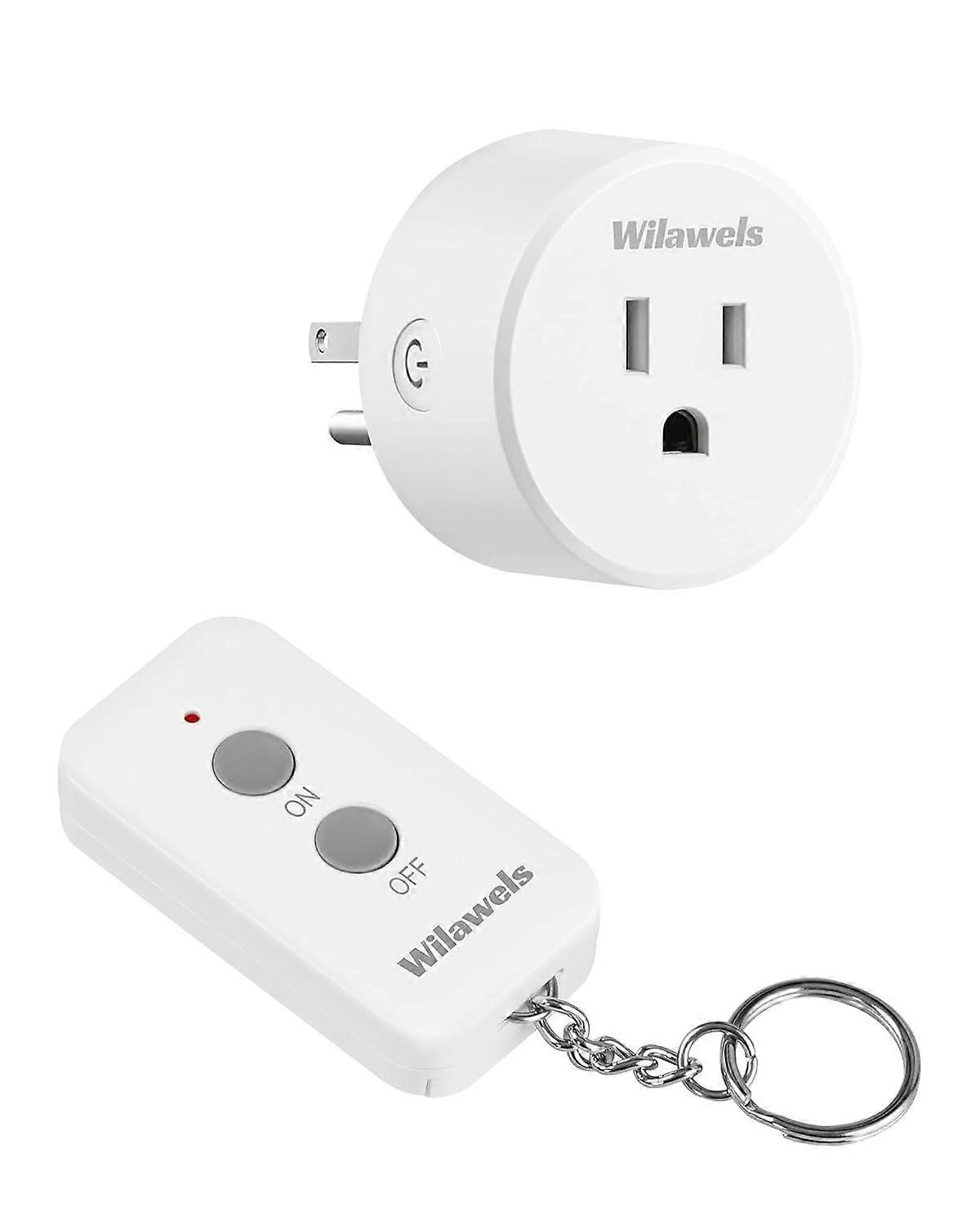 Remote Control Outlet Plug,  Wireless Remote On Off Switch for Outlet, Remote Light Switch for Lamp, Light, Programmable, 100ft RF Range, 15A/1875
