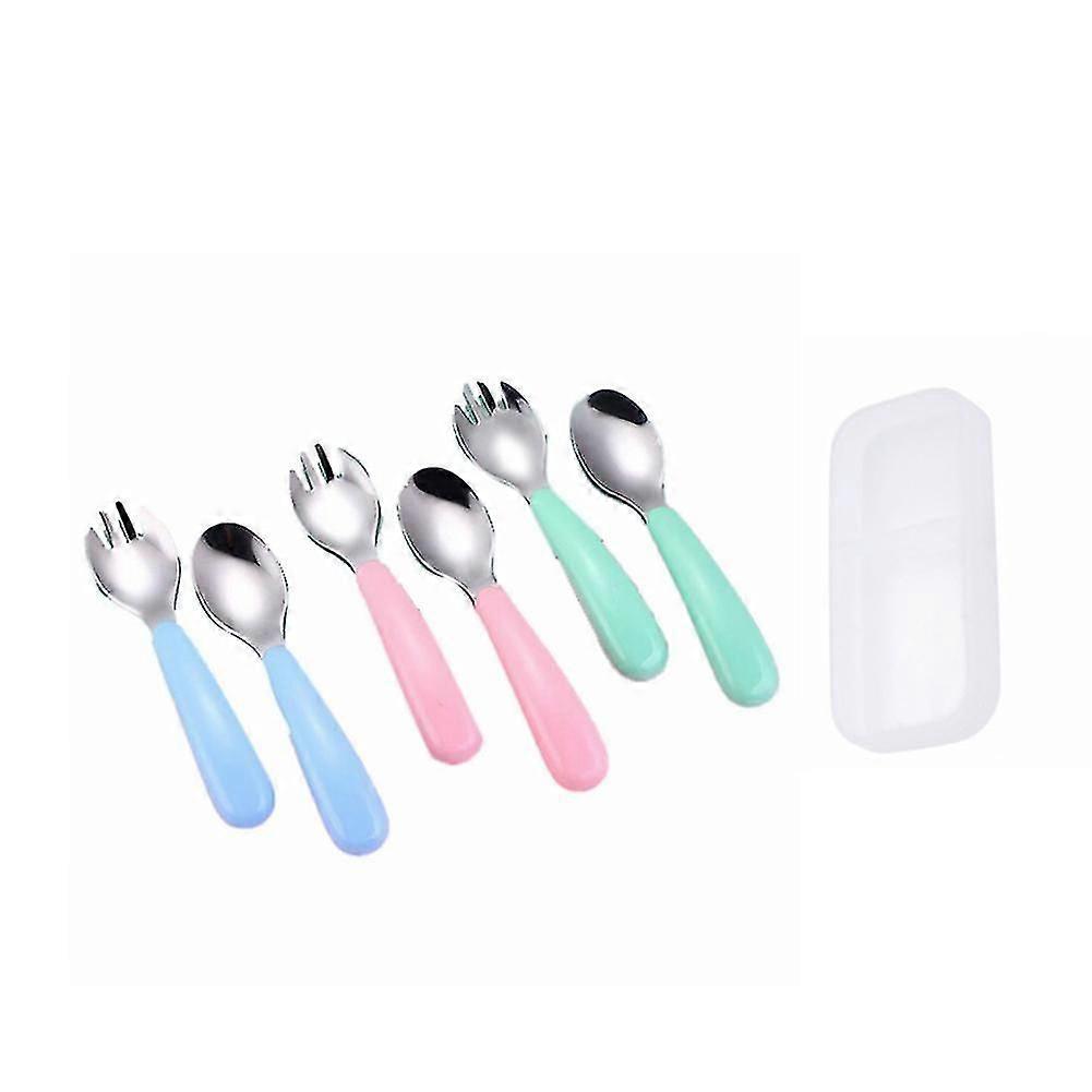 6pcs Stainless Steel Tableware Set Children's Spoon Compatible Withk Tableware