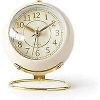 Slarm Clock, Small Table Clock Classic Retro Alarm Clock With, white