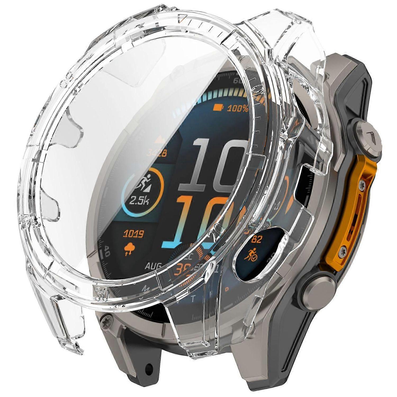 For Garmin Tactix 8 Solar 51mm Plastic Protective Case + 9H Glass Transparent