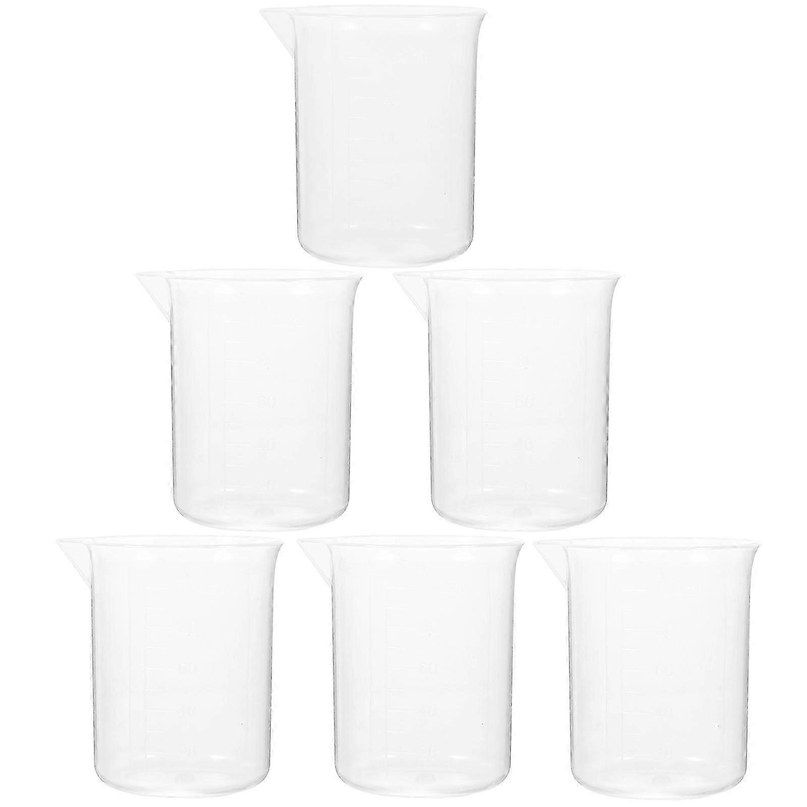 Measuring Beaker Plastic Beaker for Lab Use 6Pcs 100Ml PP Liquid Container