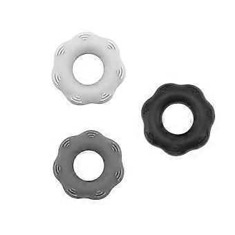 Forearm Fingers Exerciser Massage Rings for Home Use 30 LB 3 Pcs Black