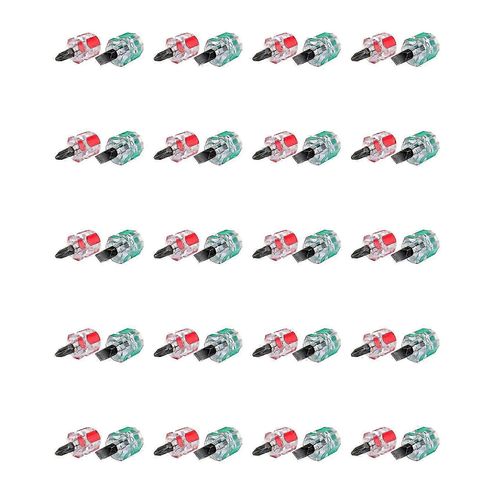 20X Mini Short Stubby Phillips Slotted Screwdriver Set