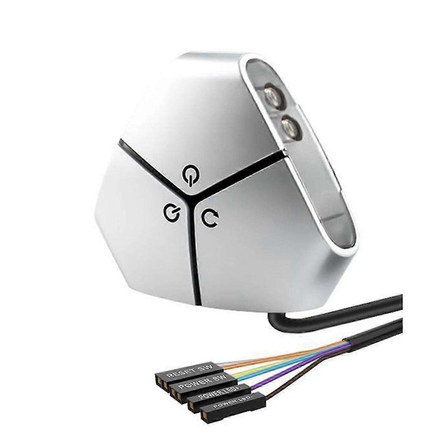 Computer Desktop Switch PC Power on/Restart Button Dual USB B