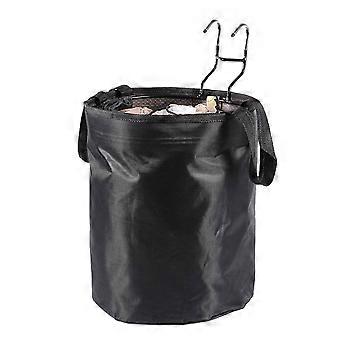 Hangende opbergtas aan de voorkant Waterdichte opvouwbare canvas draagmand met deksel voor fietsen (zwart)
