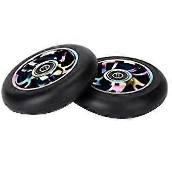 4 Pcs 100mm PU Scooter Wheels with Bearings, Replacement Stunt Wheels for Extreme