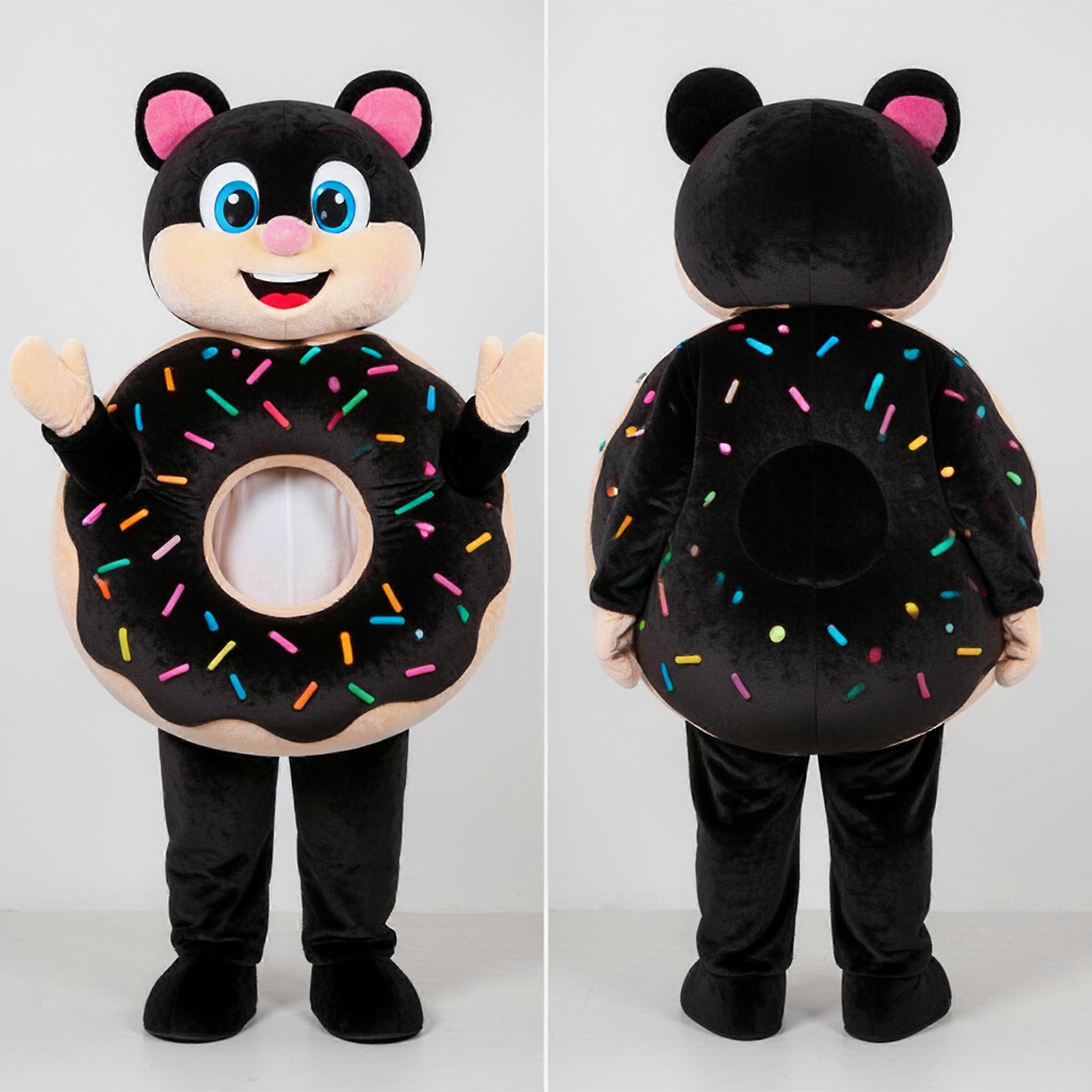 MASTICOT Chocolate Glazed Round Donut Mascot