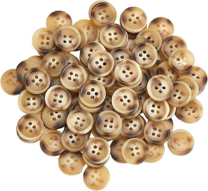100Pcs Buttons Round 15x3.5mm