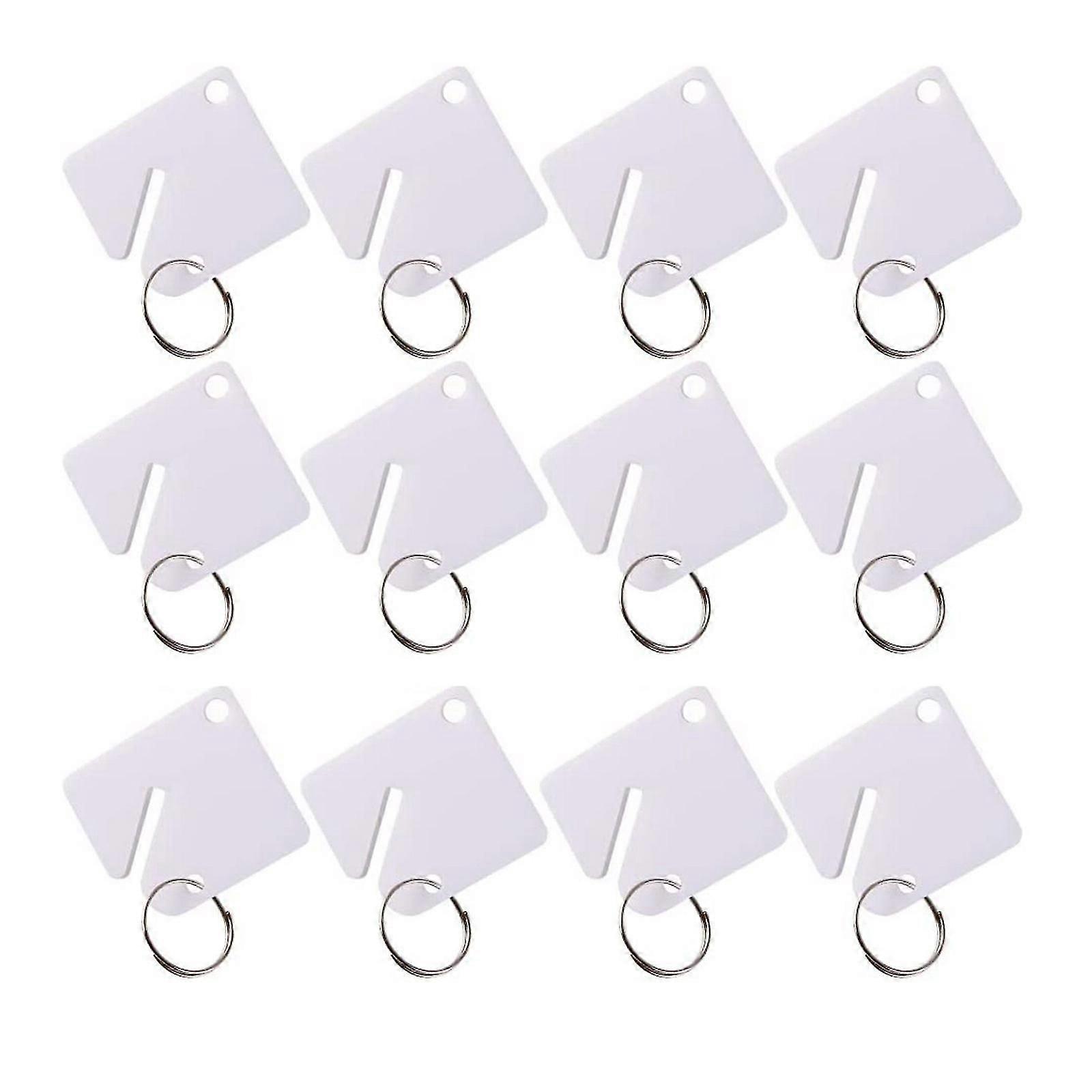 60 Pcs Square Slotted Cabinet For Key Tag With Hook Write-on Tags Round Split Ring