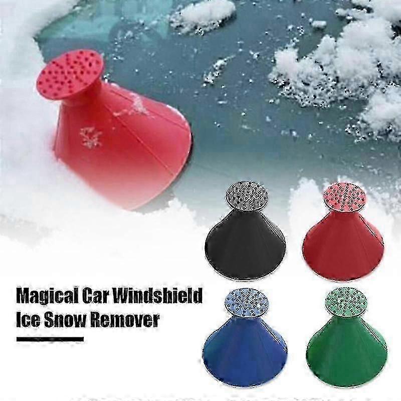 Car Ice Scraper 4 Pack, Cone-shaped Windshield Snow Remover with Multi-Function Funnel
