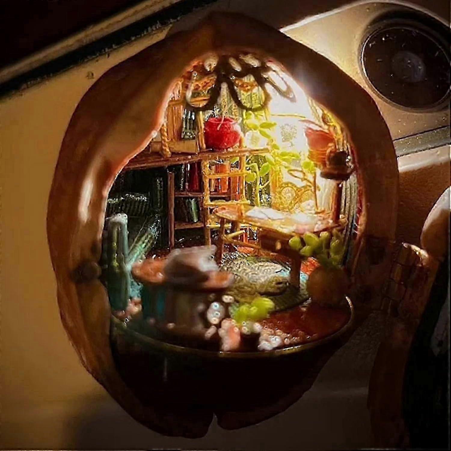 Handmade Resin Walnut Shell Dollhouse