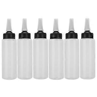 6pcs Lavagem de cabelo Shampoo Aplicador Frasco com Tampa Salão de Cabelo Squeeze Frasco Recarregável