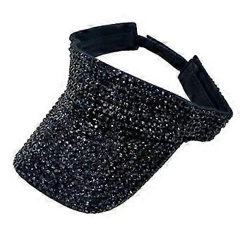 Sunshade Hat Empty Top for Sun for Protection for Rhinestone Beach Cap Wide Brim Visor Hat Empty Top Summer Hat for Sun  Black