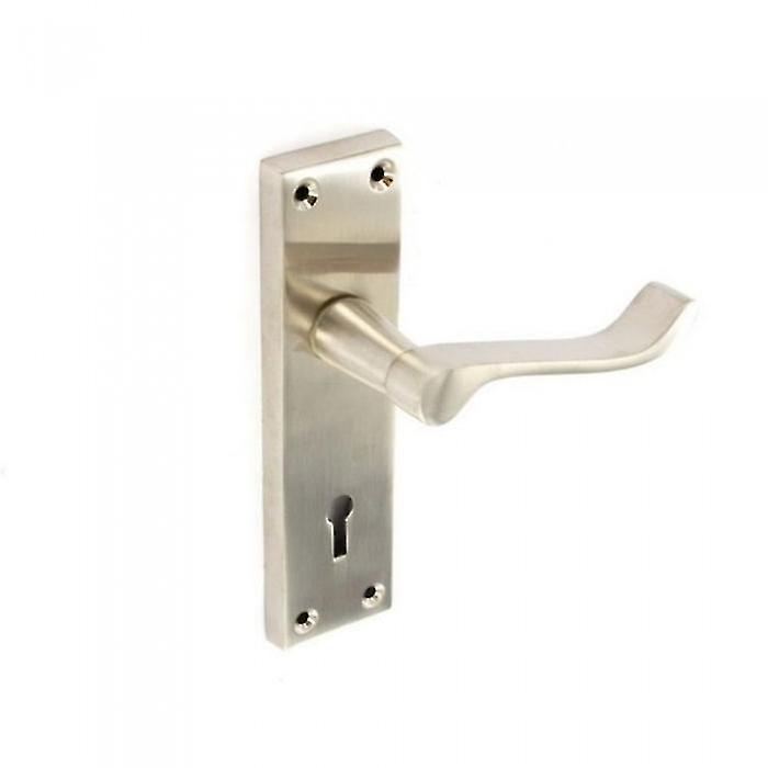 Securit Brushed Nickel Scroll Door Handle (Pack of 2)