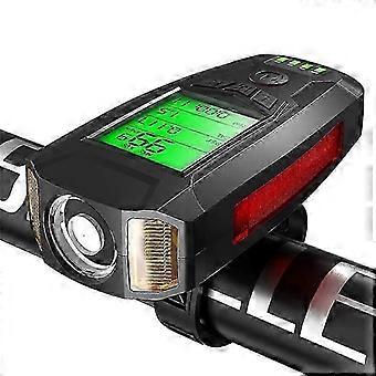 Multifunctional MTB Front Headlight, Integrated with Fog Light, Horn and Speedometer