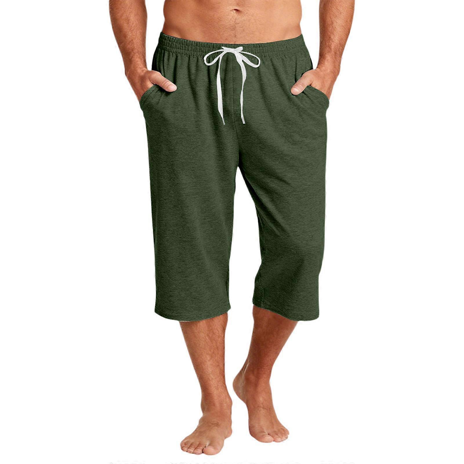 Men's Casual Drawstring Cropped Shorts