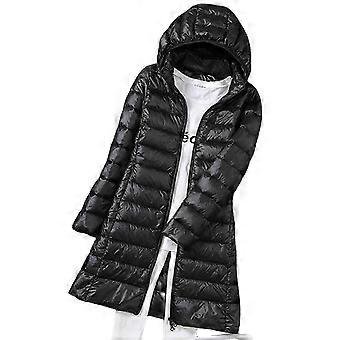 Vrouwen Winter Down Jacket Lange Slim Fit Hooded Warm Jacket Geschikt voor Vrienden Gathering Wear
