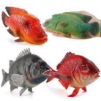Realistic Ocean Animal Figures 4 Pcs Marine Fish Figurines Set Educational Sea Life Toys for Kids Party Cake Decor