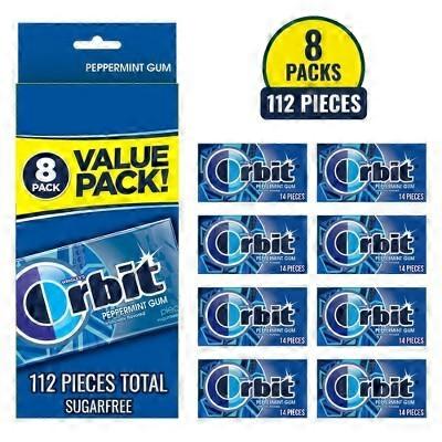 Orbit Gum Value Pack, Sugarfree Peppermint, 9.14 oz