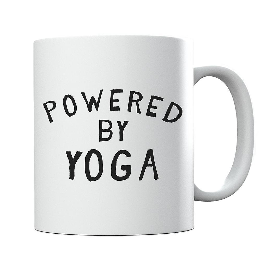 Powered By Yoga Slogan Mug