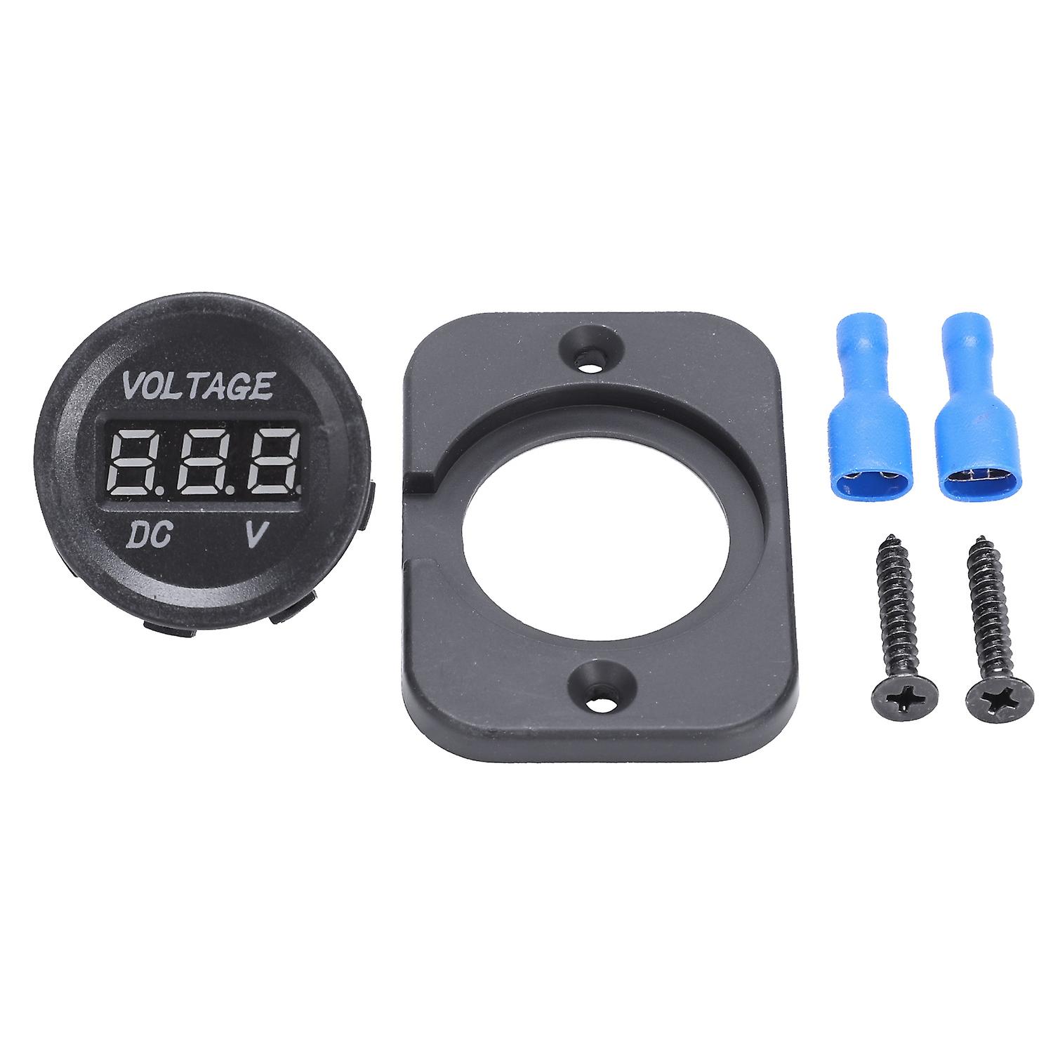 12V-24V Waterproof Car Motorcycle LED Digital Display Voltmeter Voltage Meter Black