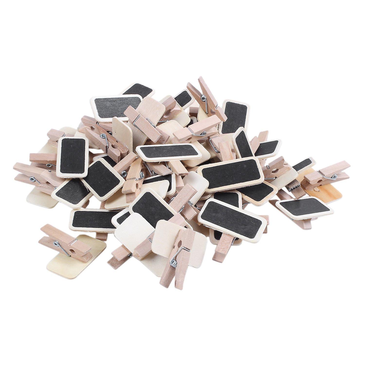 50 Mini blackboard wood message slate rectangle clip clip panel card memos label brand place number