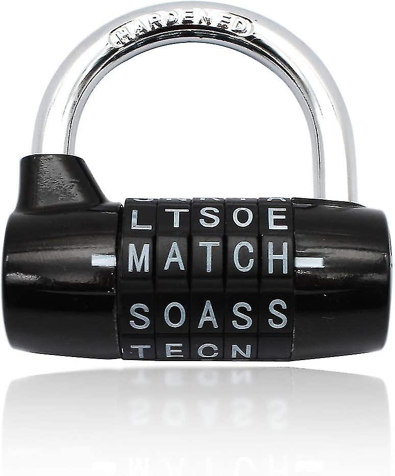 Combination Padlock, Code Padlock Combination Padlock Waterproof And Rustproof Lock(5 Letter Padlock)