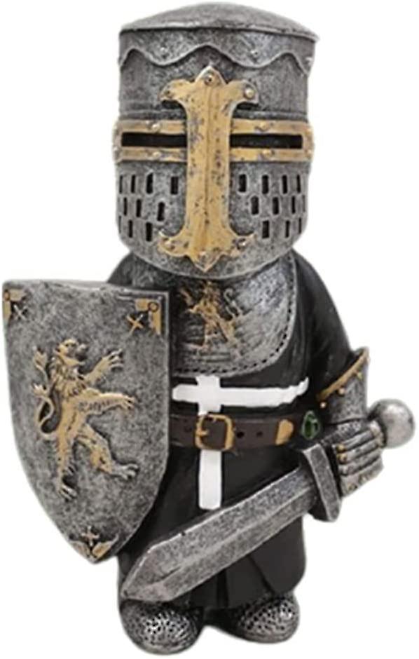 Knight Gnome Guard Medieval Crusader Sword Warrior Resin OrnamentsD