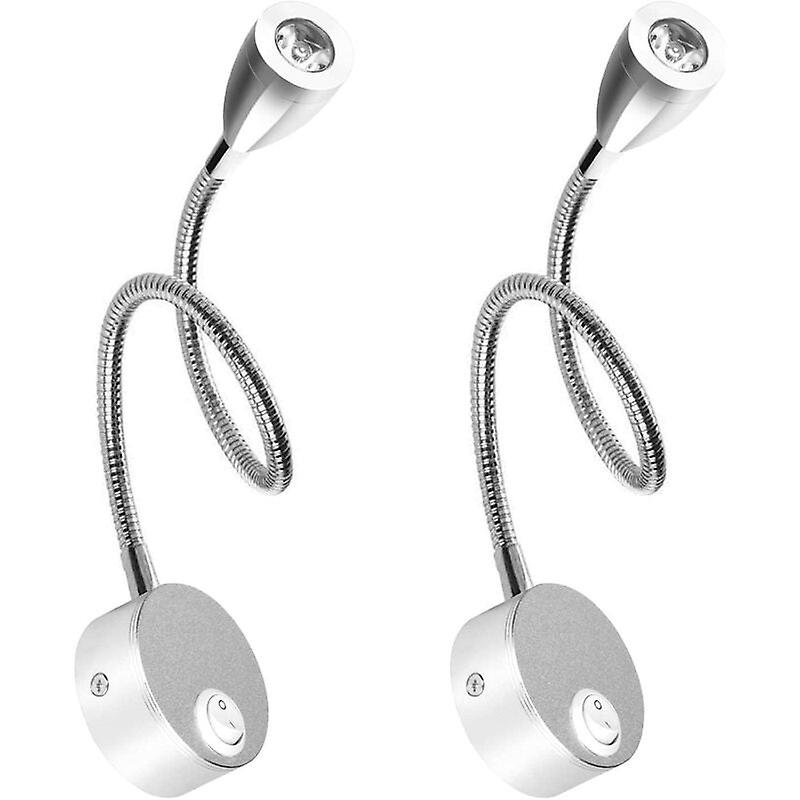Bedside Wall Lamp 2 Lights Reading Light LED Gooseneck Light 3W, 3000K Warm White Reading Lamp