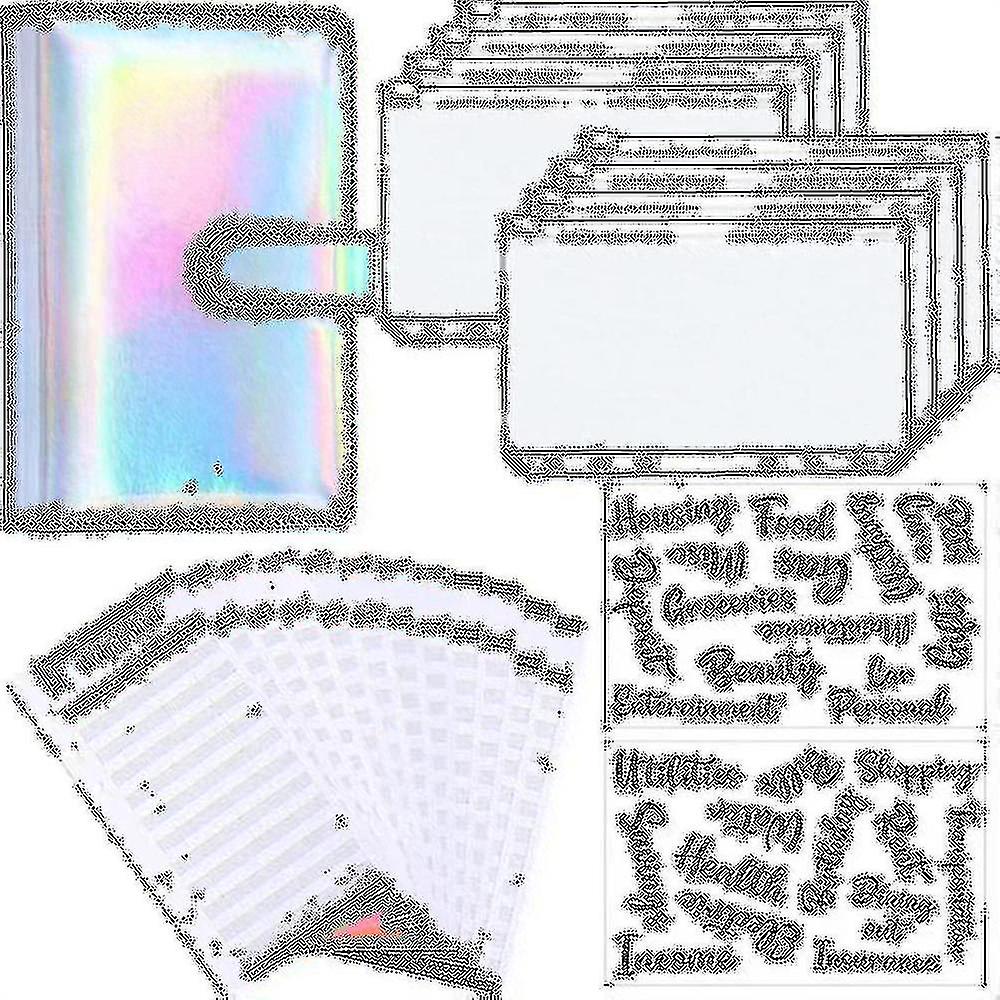 A6 Binder Budget Planner Notebook Covers Folder Size 6 Hole Pockets Plastic Zipper Money Saving Envelope