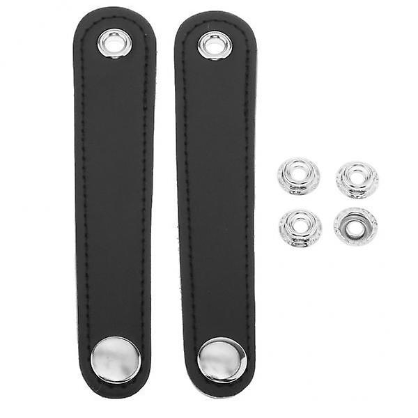 3x2st PU läder justerbara remmar spänne för dragspel full svart 12,2cm