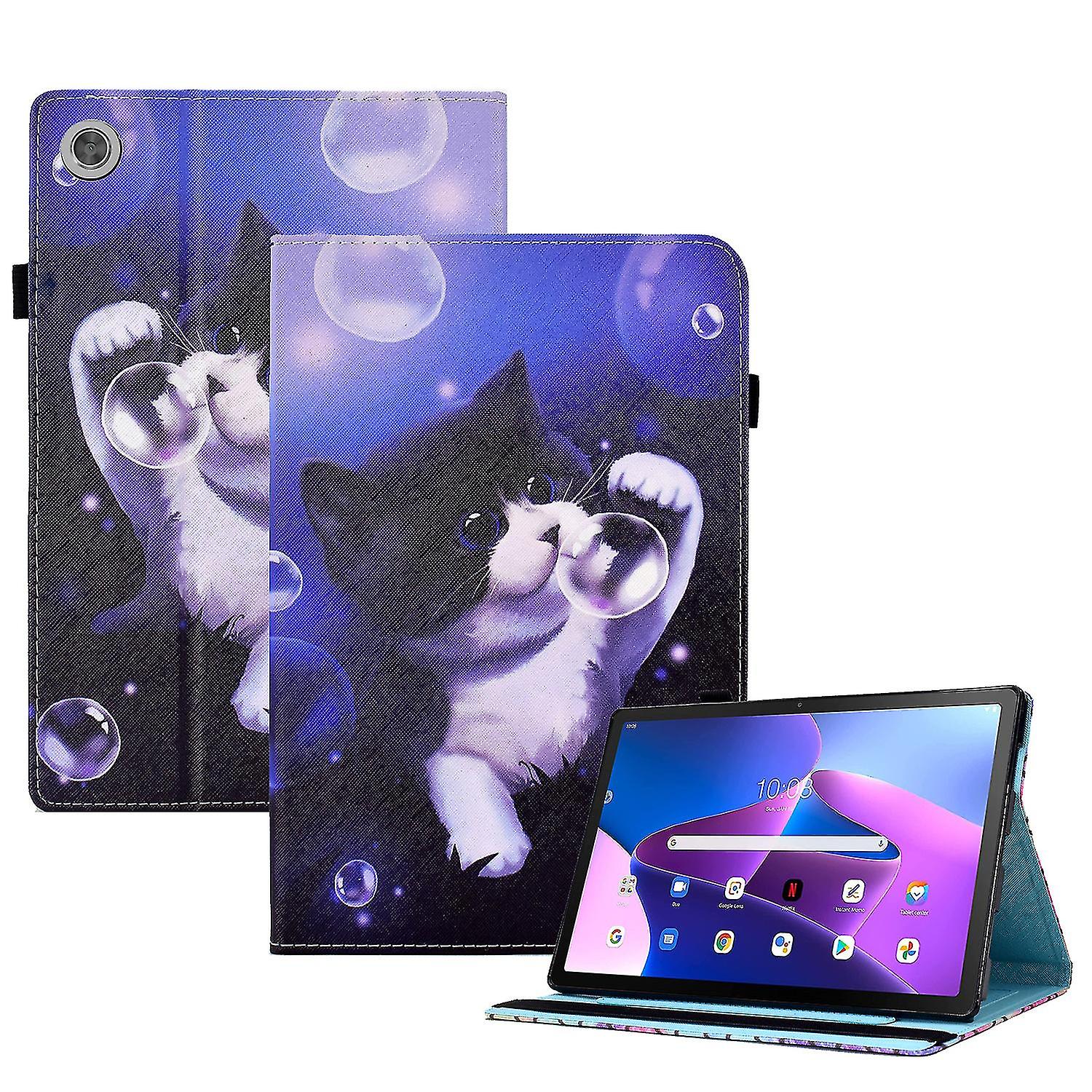 For Lenovo Tab M10 (gen 3) Pu Leather Tablet Case Pattern Printing Stand Card Holder Cover With Elastic Band