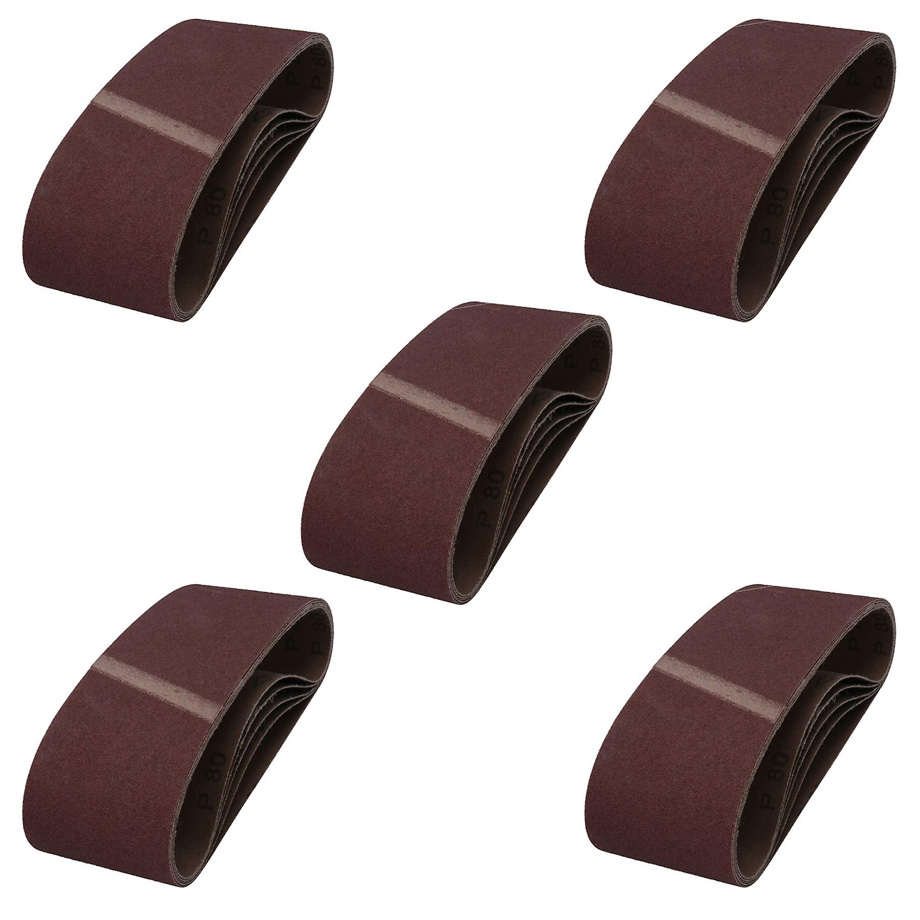 75mm x 457mm 80 Grit Medium Abrasive Sanding Belt Sander Discs 25 Pack