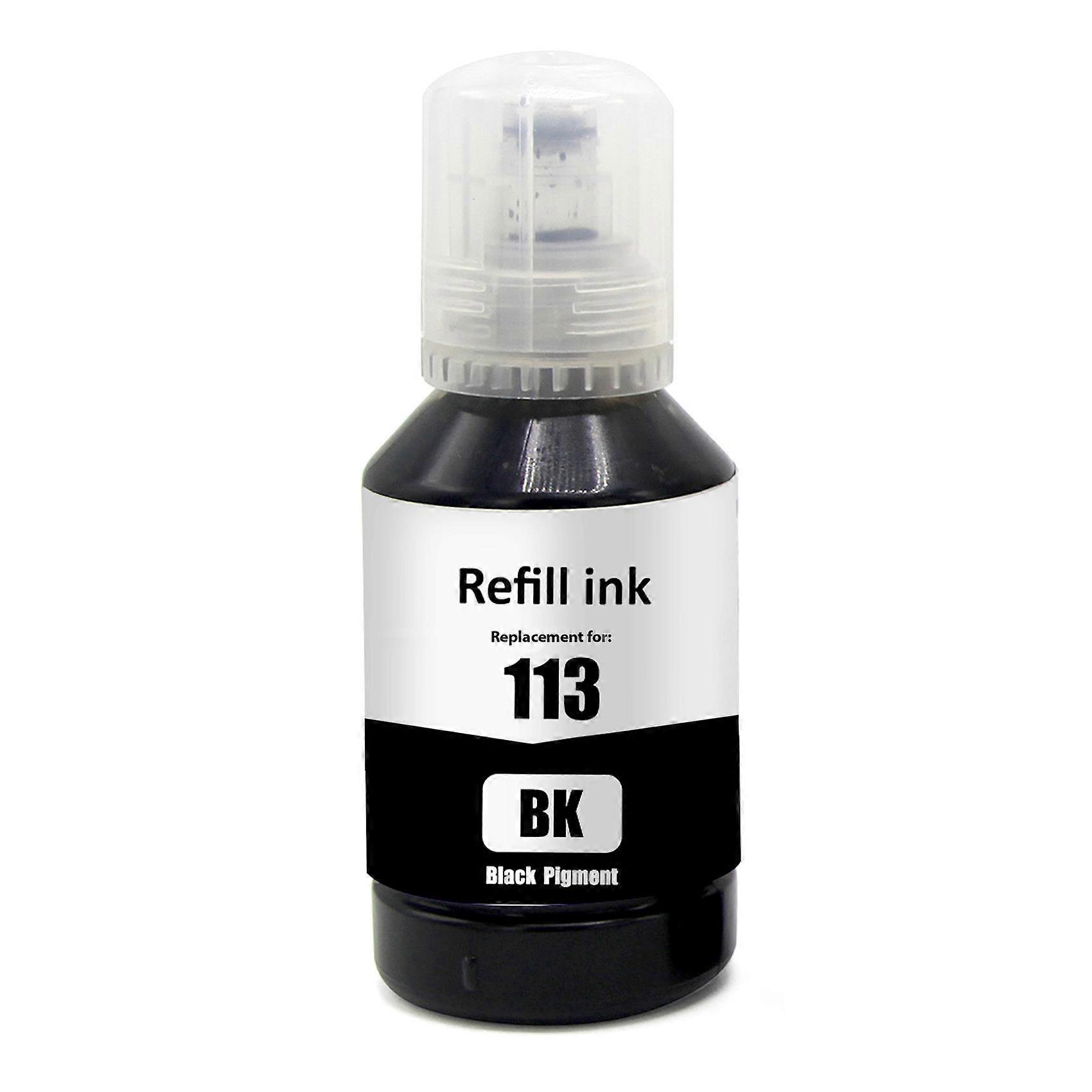 Go Inks Compatible 113 Botella de tinta de recambio negra de 140 ml para impresoras Epson EcoTank