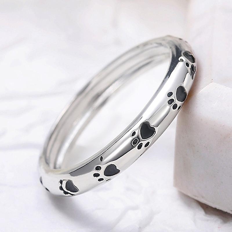 Stylish Stackable Cat And Dog Footprints Ring For Women And Girls - Perfect Wedding And Valentine S Day Gift