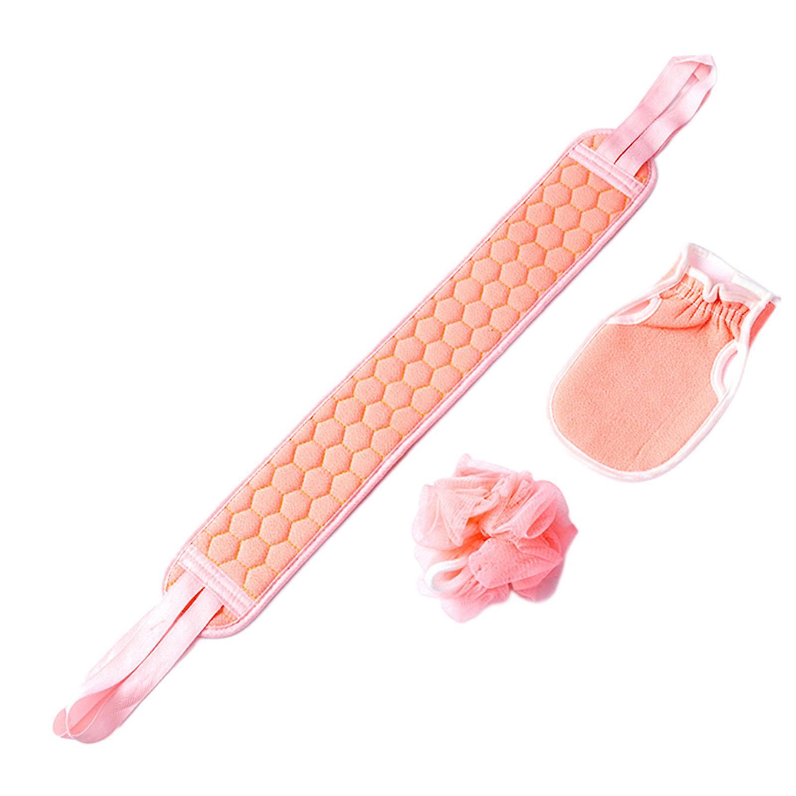 Bath Shower Scrubber Set Back Exfoliator Stretchable Exfoliating Washcloth For Body Cleans Skin Massages
