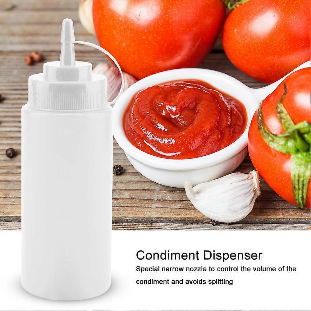 Sauce Squeeze Bottles, 460ml 10pcs/Set Refillable Condiment Container Condiment Dispenser for Sauce Oil Cream Vineger(White)