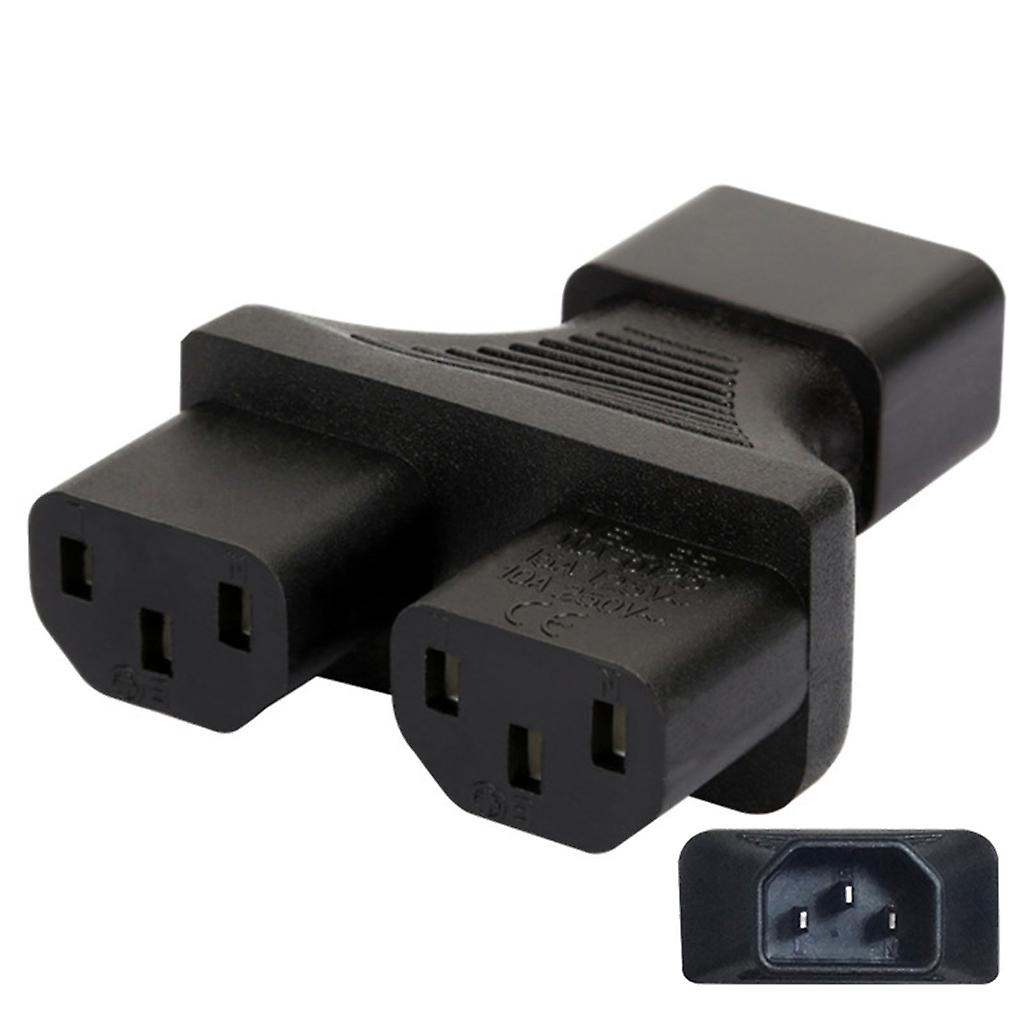 IEC320 C14 to Double IEC320 C13/C15/Nema 5-15R AC Power Adapter 3 Terminals Socket Adapter Male to Female Power Adaptor