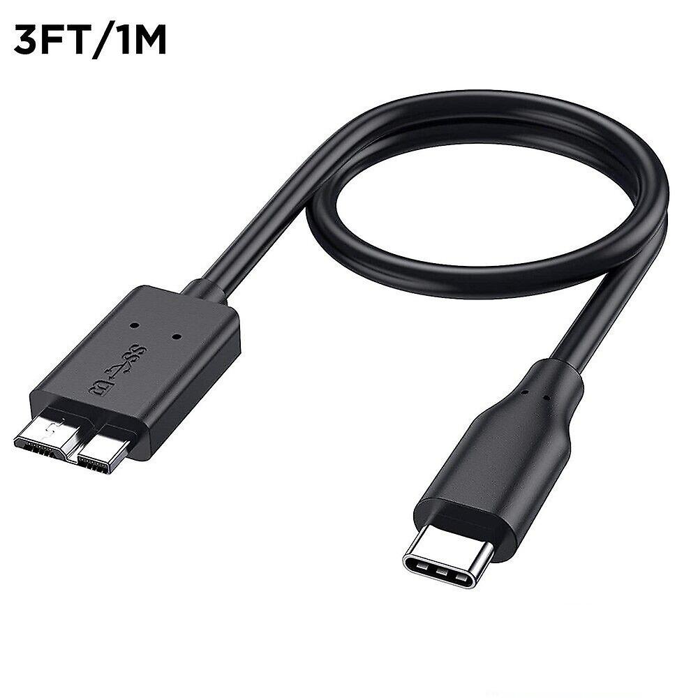 3ft مايكرو B إلى USB نوع C 3.1 سلك كابل القرص الصلب الخارجي لماك بوك سيجيت