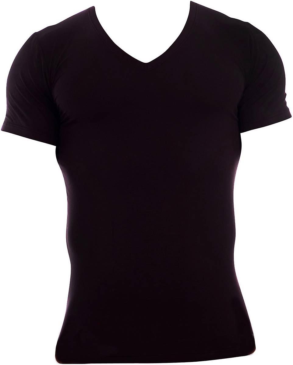 Obviously Essence Deep V-Neck Short Sleeve Undershirt - Black
