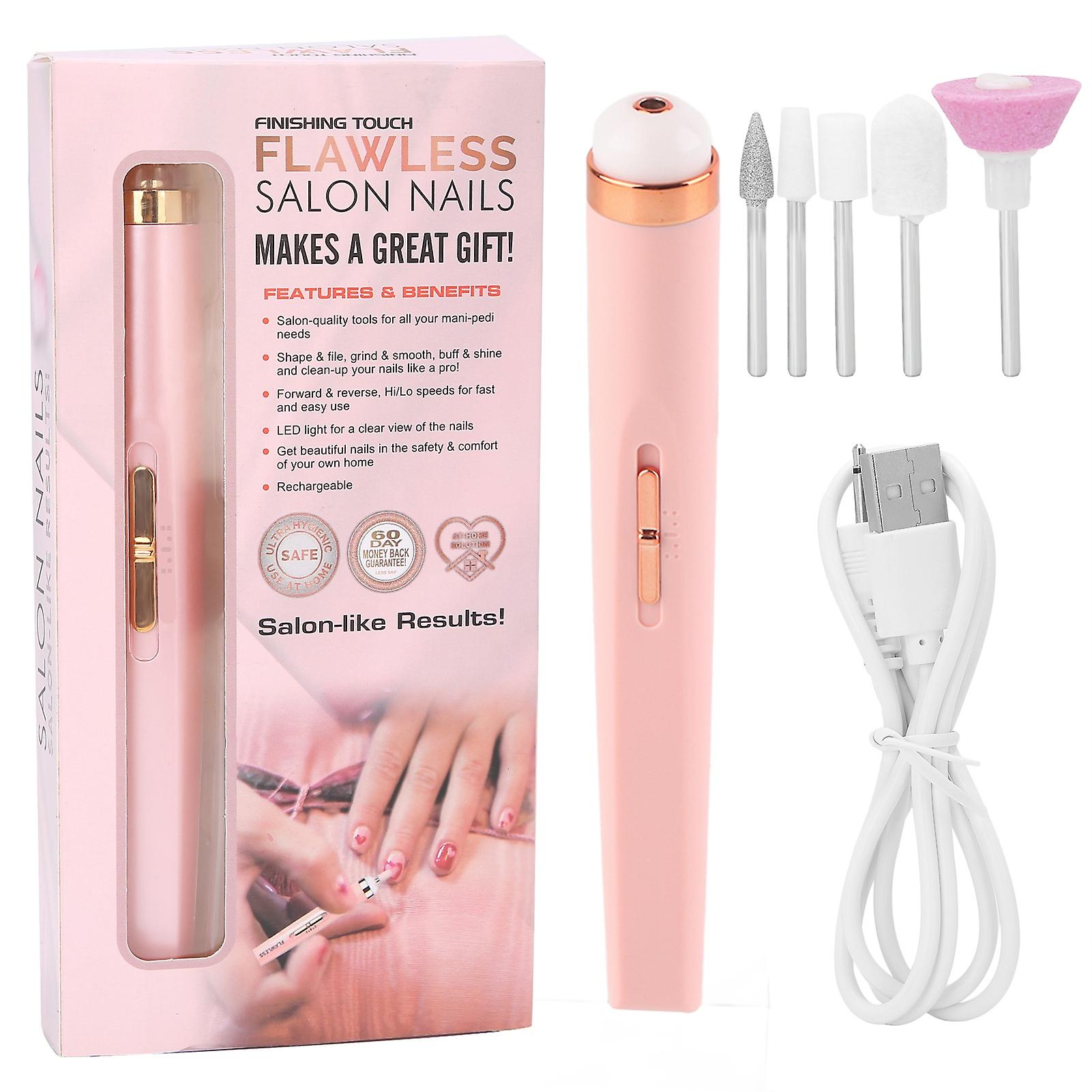 Rechargeable Electric Nail Drill, Portable Nail Polisher with Light and Spray Paint