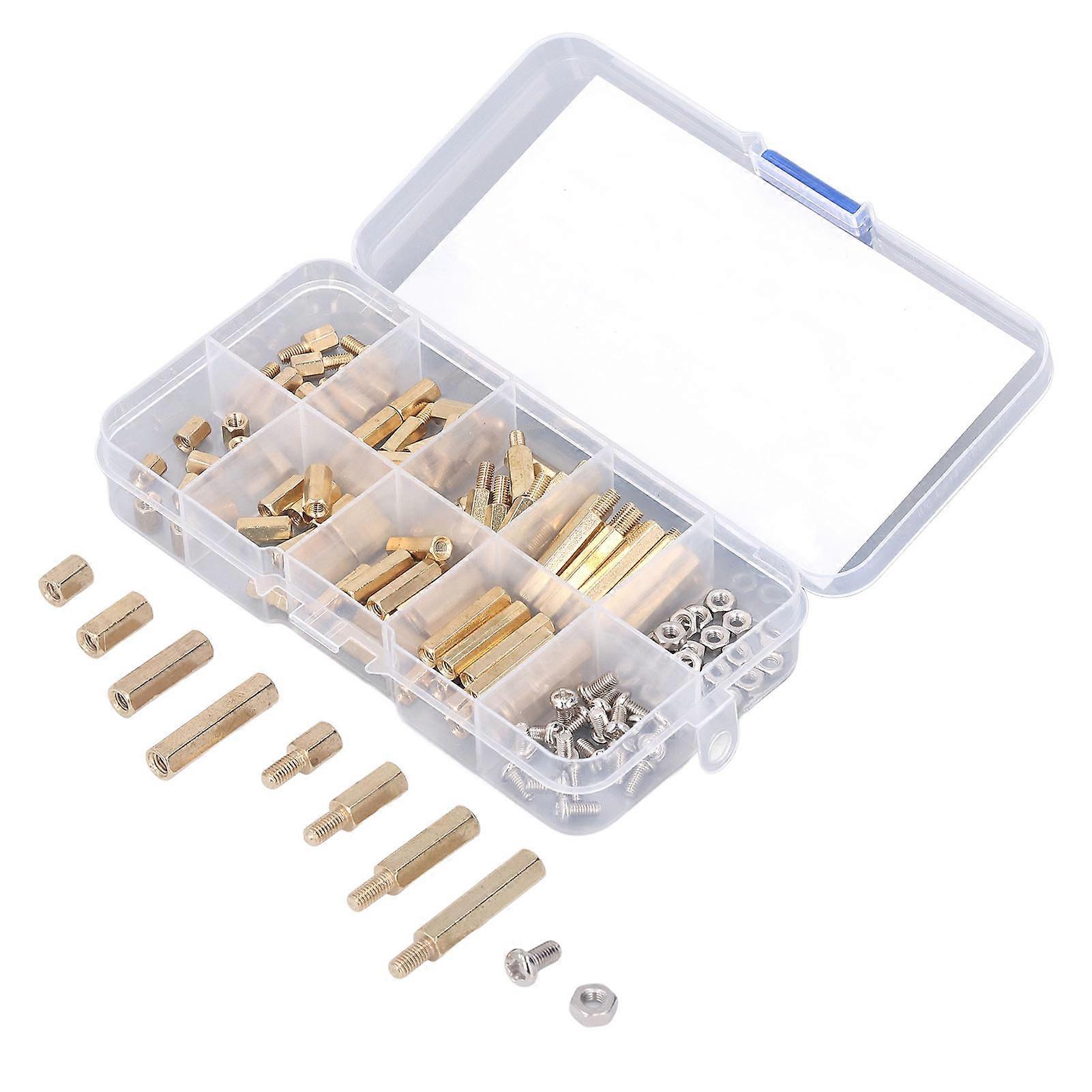 120Pcs M3 Brass Hex Standoff Kit Gold for Electronics & Auto
